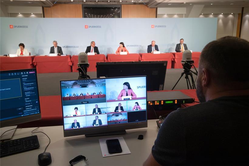 Die Geschäftsführung der Spuerkeess in der digitalen Jahrespressekonferenz
