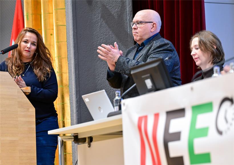 Die Gewerkschaften OGBL (Nora Back, links) und LCGB (Patrick Dury, rechts) sind gemeinsam zum Widerstand bereit
