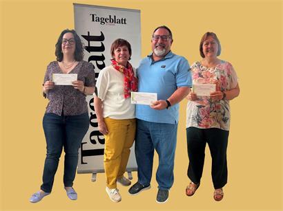 Die Gewinnerbande: Jessica (2. Preis), Louis (Hauptgewinner) und Stephanie (3. Preis)