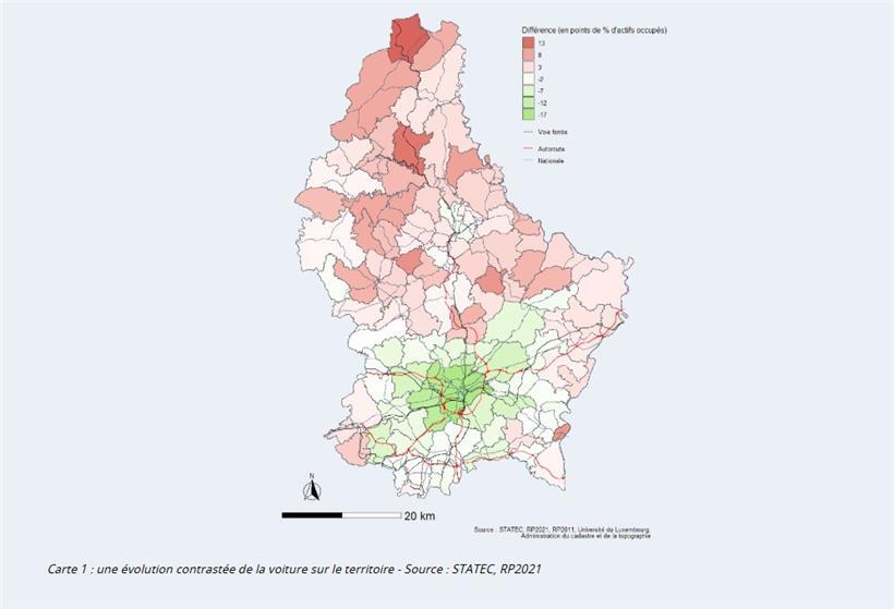Die Grafik zeigt eine kontrastreiche Entwicklung des Autos in der Region
