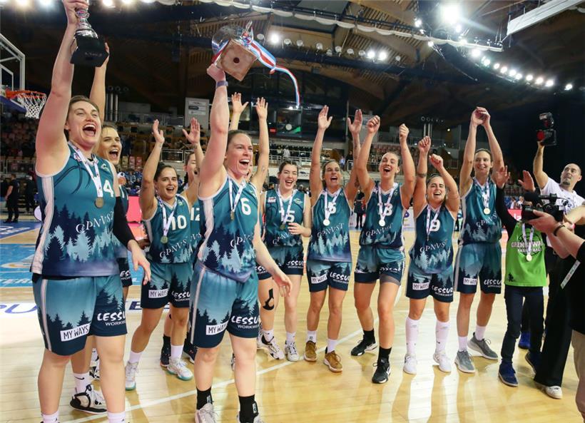 Die Gréngewald-Damen konnten am Samstag den ersten Pokalsieg der Vereinsgeschichte feiern
