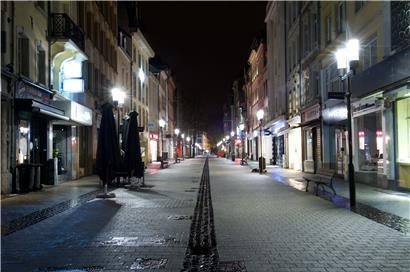 Die „Groussgaass“ in Luxemburg-Stadt ist menschenleer
