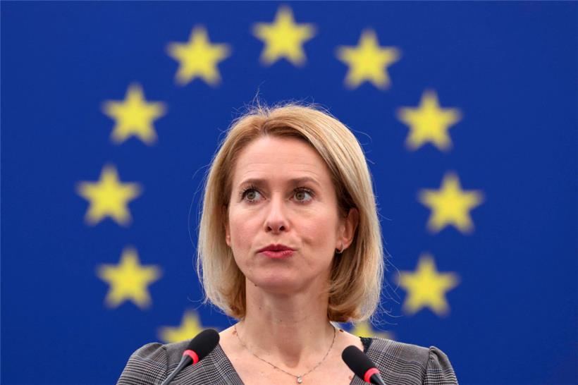 Die Hohe Vertreterin der EU für Außen- und Sicherheitspolitik, Kaja Kallas, bei einer Debatte im Europaparlament
