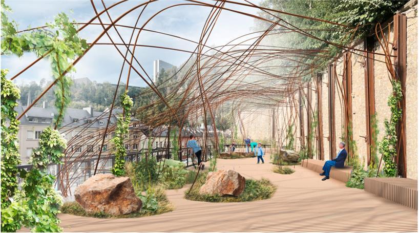 Die Installation „Racines du futur“ im Alzette-Tal soll den Besuchern einen Moment der Ruhe bescheren
