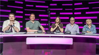 Die Jury für den Vorentscheid des LSC 2026: Ludovic-Alexandre Vidal, Gísli Berg, Karin Gunnarsson, Paul Jordan, Elsie Bay
