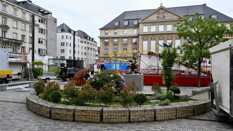 Die Kirmes und der inzwischen zum permanenten Garten gewordene „Jardin éphémère“
