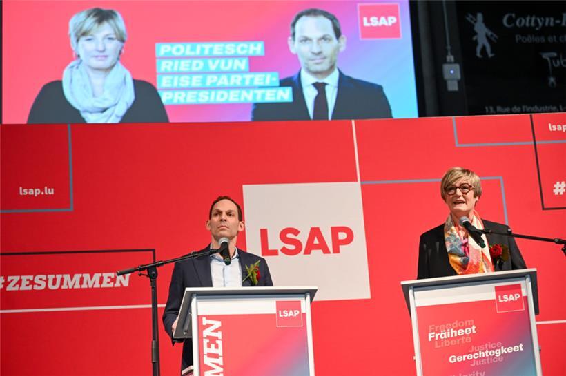 Die LSAP-Parteivorsitzenden Dan Biancalana und Francine Closener
