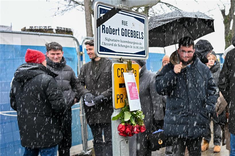 LSAP-Sektion Dreilännereck bei Gedenkzeremonie für Robert Goebbels am Samstag