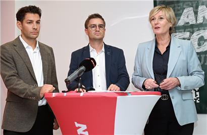 Die LSAP zur Rentrée: Sacha Pulli, Ben Polidori und Francine Closener
