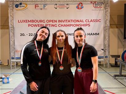 Luxemburger Damen Emma Weydert, Lara Fischbach und Diana Macedo in leichten Gewichtsklassen, Porträt im Sportkontext