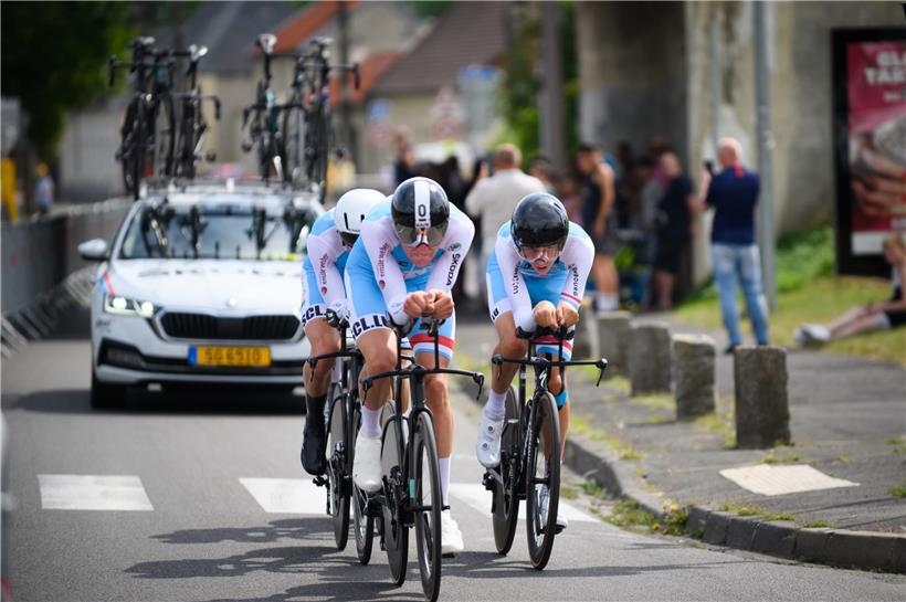 Die Luxemburger Nachwuchsfahrer kamen im Mannschaftszeitfahren der Tour de l’Avenir auf den 12. Platz
