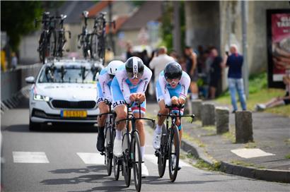 Die Luxemburger Nachwuchsfahrer kamen im Mannschaftszeitfahren der Tour de l’Avenir auf den 12. Platz
