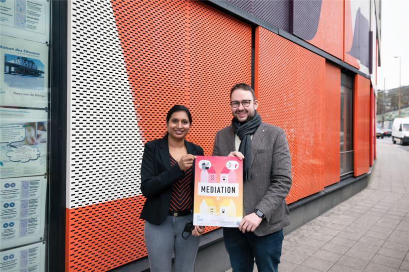 Die Mediatorin Raginee Poloogadoo und Schöffe Christian Weis
