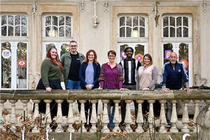 Die Mitarbeiterinnen und Mitarbeiter des CRIJE (v.l.): Joyce Turmes, Joe Greisch, Darya Syrovatska, Christelle Kodische, Kader Dao, Aurélia Benvenuto, Chris Laouamer
