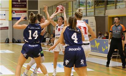 Die Musel Pikes (Mikayla Ferenz, Nr. 9) sind in der Saison 2020/21 bisher noch ungeschlagen
