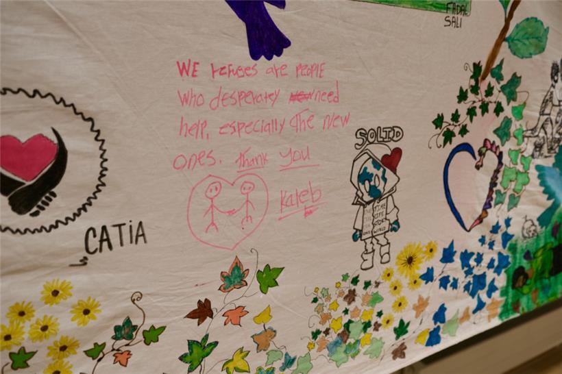 Die Nachrichten auf dem Banner waren stark und berührend