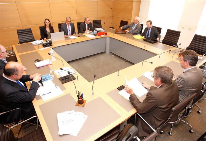 Die Oppositionsführer François Bausch und Claude Meisch (rechts) bei der „Conférence des présidents“ am 16. Juli 2012. 
