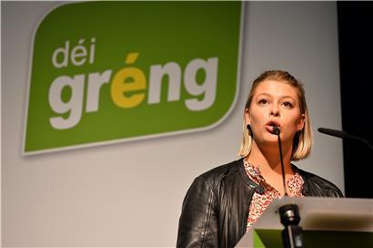 Die Parteispitze – Djuna Bernard (im Bild) und Meris Sehovic – erhoffen sich von der Gründung der Regionalsektion eine bessere Zusammenarbeit von den Parteimitgliedern aus Schieren, Erpelding und Bettendorf  
