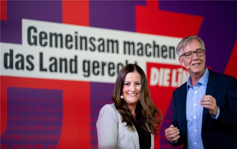 Die Parteivorsitzende Janine Wissler und der Fraktionsvorsitzende der Linken, Dietmar Bartsch, werden als Spitzenkandidatenduo für die Partei in die Bundestagswahl ziehen
