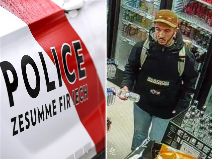 Polizeiliches Fahndungsfoto einer gesuchten Person im Zusammenhang mit einer aktuellen Ermittlung