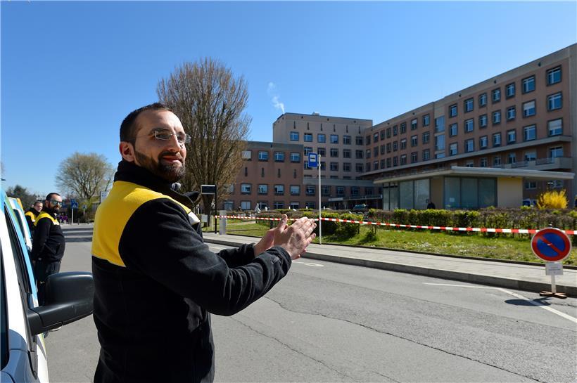 Die Postboten zeigten sich solidarisch mit den Krankenhaus-Mitarbeitern
