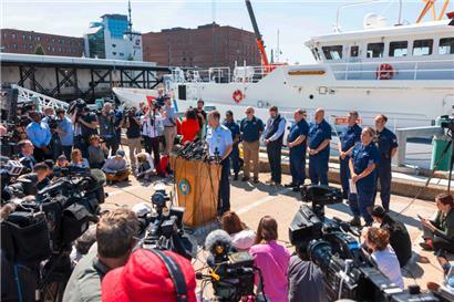 Die Pressekonferenz zum gefundenen Trümmerfeld am Donnerstag
