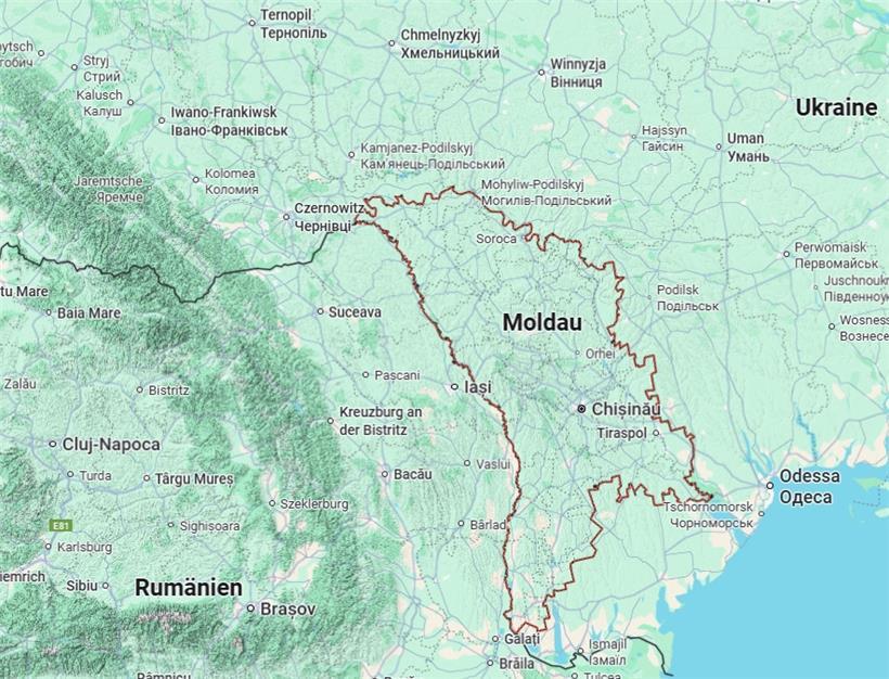 Die Republik Moldau liegt eingebettet zwischen Rumänien und der Ukraine
