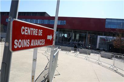 Die Rockhal wurde zu einem Corona-Versorgungszentrum umfunktioniert 
