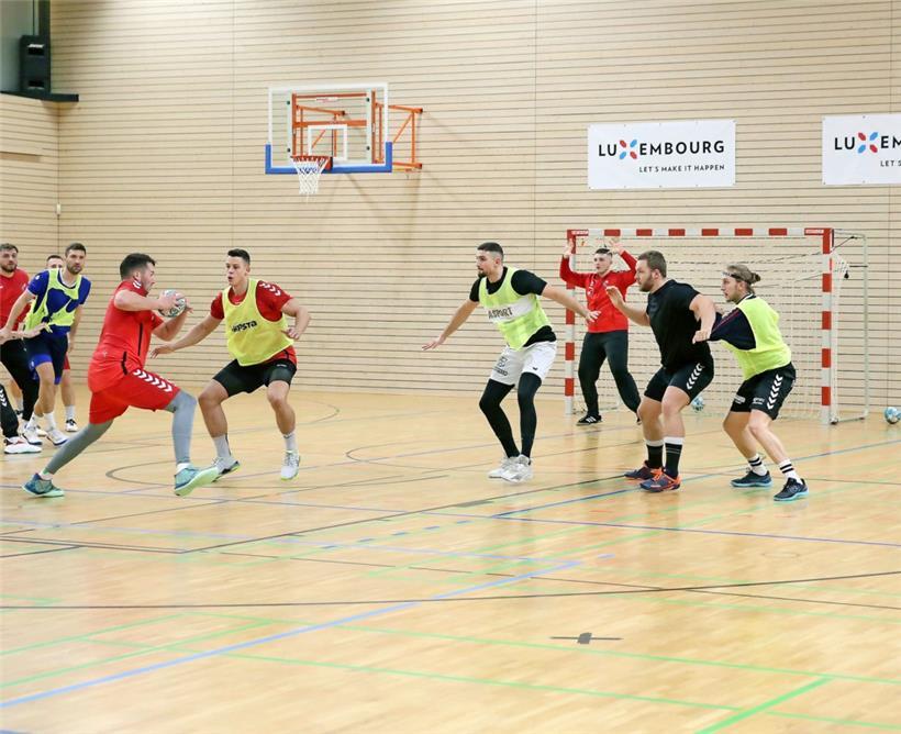 Die „Roten Löwen“ beim Abschlusstraining am Montag
