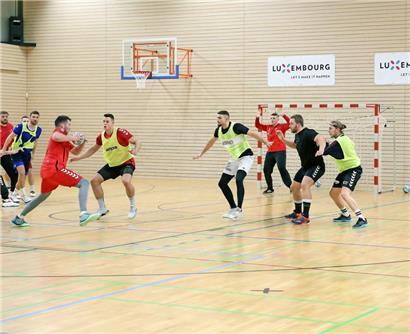 Die „Roten Löwen“ beim Abschlusstraining am Montag
