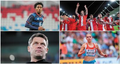 Die Sieger: Leandro Barreiro, die Fußballnationalmannschaft, Patrizia van der Weken und Luc Holtz (im Uhrzeigersinn)
