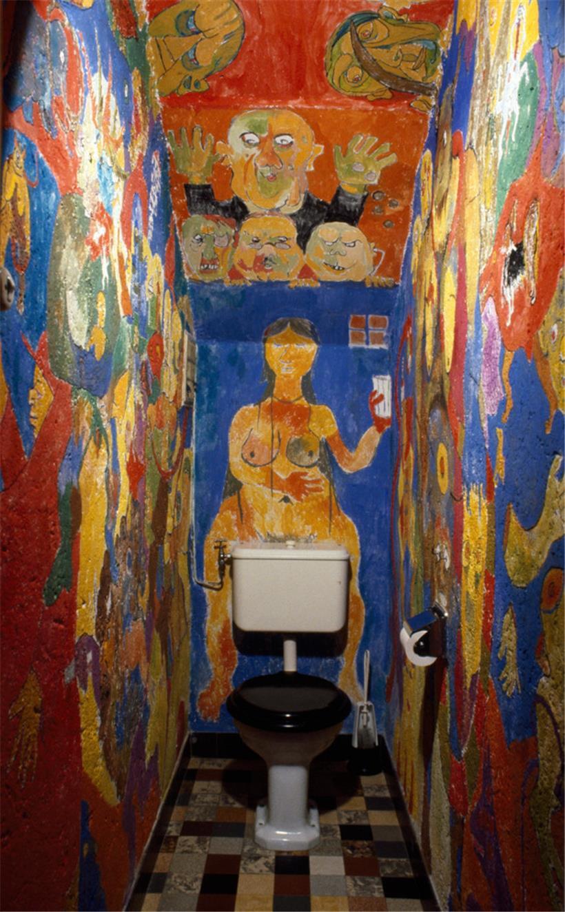 „Die Sixtinische Kapelle“ von Friedrich Dürrenmatt, um 1966, Wandmalerei, Centre Dürrenmatt Neuchâtel
