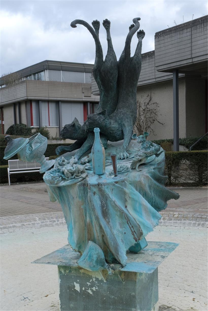 Die Skulptur „Maus Kätti“ dürfte vielen auch außerhalb von Mondorf bekannt sein
