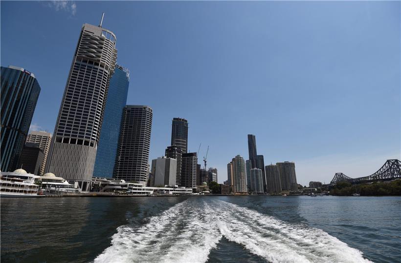 Die Skyline von Brisbane in Queensland
