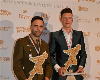 Die Sportler des Jahres 2022, Dylan Pereira (l.) und Bob Jungels, stehen in diesem Jahr nicht mehr zur Wahl
