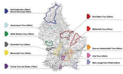 Die Strecken des „Vëlosummer 2022“
