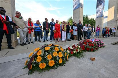 Die Streikgedenkfeier des OGBL vor dem Escher Resistenzmuseum 
