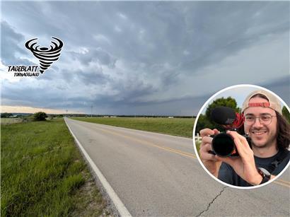 Superzelle mit rotierender Wolkenformation zieht warme Luft aus dem Süden ins Zentrum des Sturms