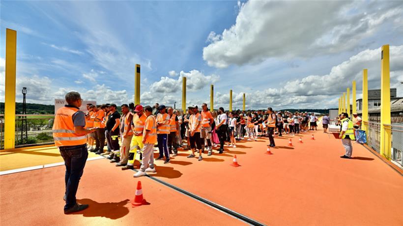 Die Tests am „Vëlodukt“ wurden durchgeführt, um das dynamische Verhalten der Brücke zu erfassen
