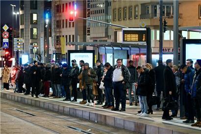 Die Tram-Haltestelle Hamilius im Februar 2023 
