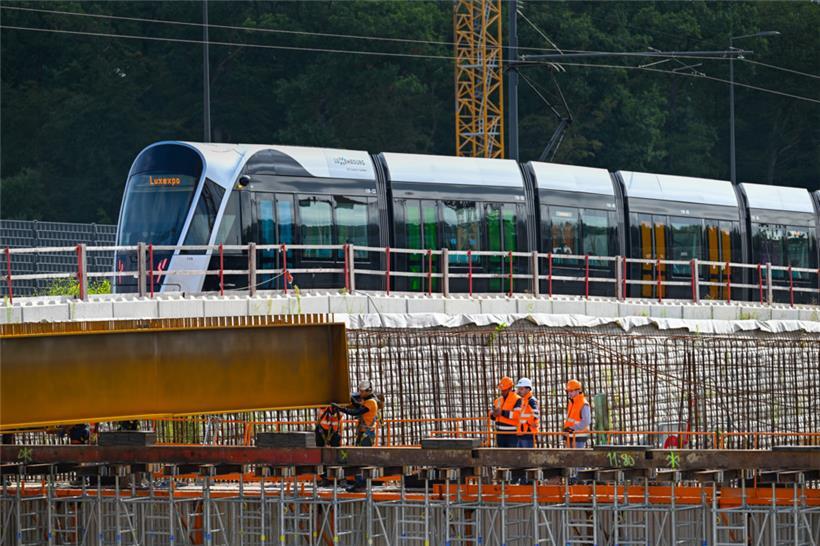 Die Tramstrecke zwischen Kirchberg und Findel wird in ein paar Monaten eröffnet