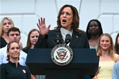 Die US-Vizepräsidentin Kamala Harris gestern bei einem Auftritt in Washington
