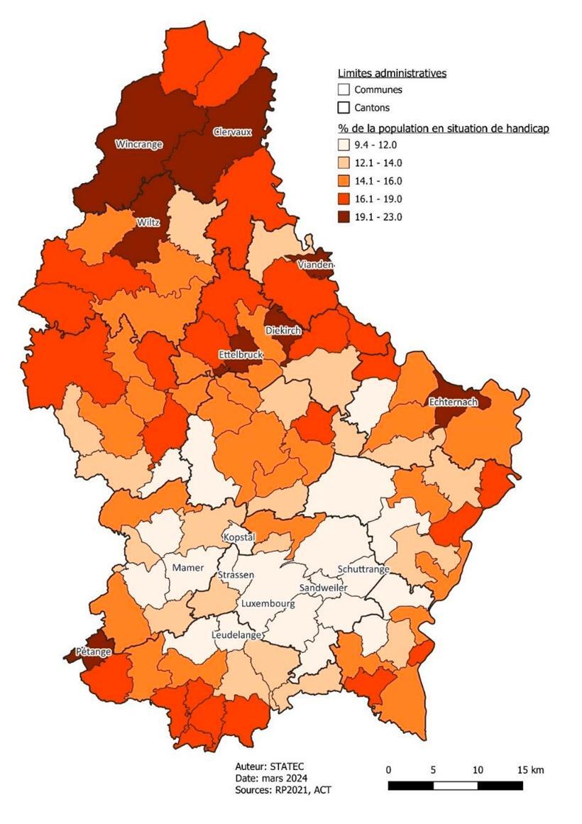 Die Verteilung von Menschen mit Behinderung im Land
