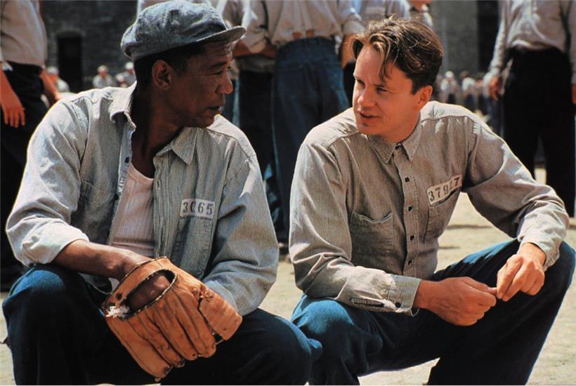 „Die Verurteilten“: Szene mit Morgan Freeman und Tim Robbins als Sträflinge
