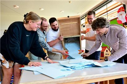 Die Wahlbüros sind seit 14 Uhr geschlossen, danach ging es ans Auszählen der Stimmen
