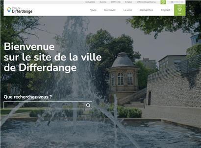 Screenshot der Webseite von Differdingen nach dem Cyberangriff im April, Sicherheitsvorfall und IT-Schutzmaßnahmen sichtbar