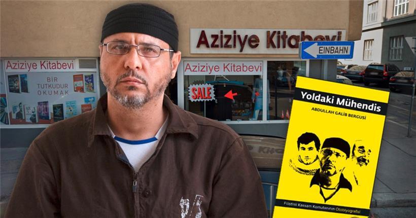 Die Wiener Aziziye-Buchhandlung verkauft auch die Autobiografie des in Israel zu 5.200 Jahren Haft verurteilten Hamas-Bombenbauers Abdullah Barghouti
