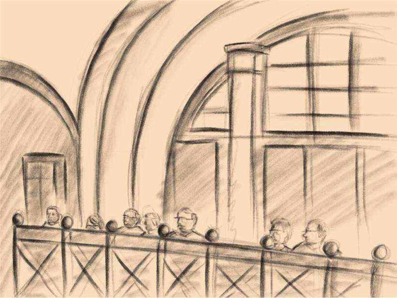 Die Zuschauerränge im großen Gerichtssaal haben sich in der dritten Woche etwas ausgedünnt
