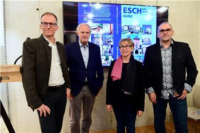 Die am Freitag in der Infofabrik anwesenden Autoren: Christof Weber (Fotos), Jean Goedert, Antoinette Lorang und Denis Scuto (Texte)
