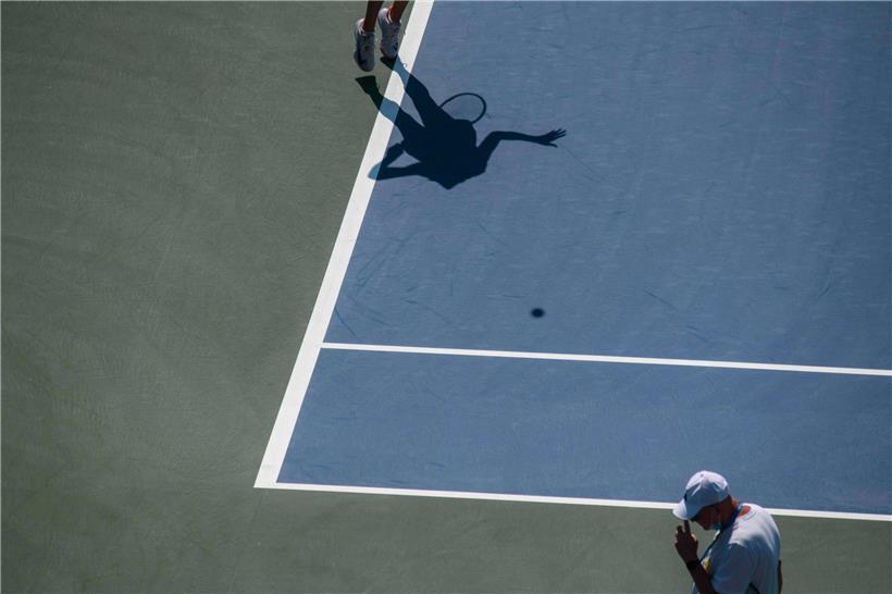 Die besten Spieler der Welt sind bereits in New York eingetroffen und spielen sich auf den Courts ein 
